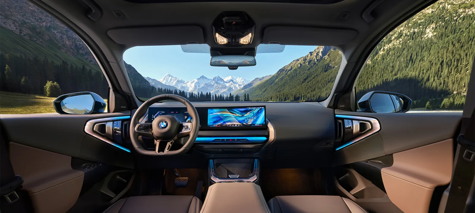 Салон BMW X3 2026 — вид на переднюю панель